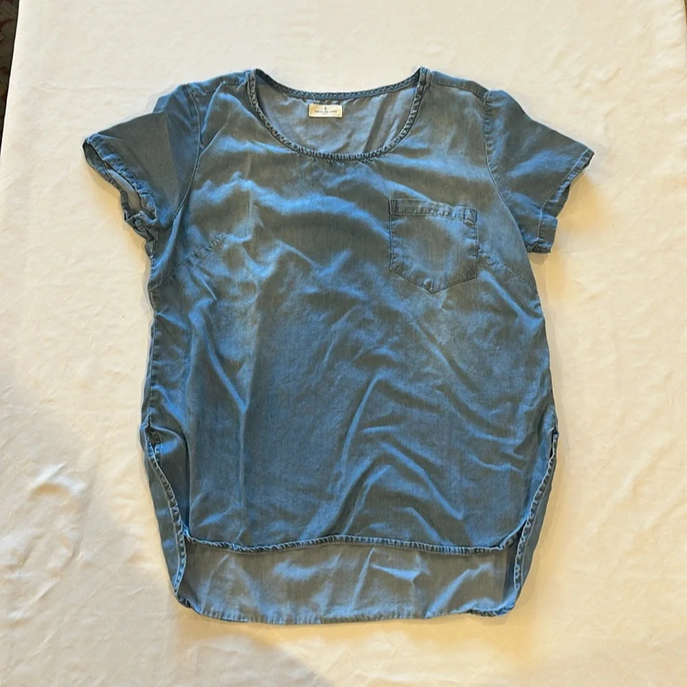 Thread And Supply Casual Blue Denim Top